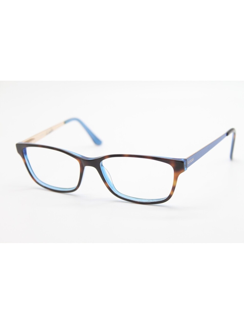 NEW GUESS GU 2538 052 BROWN TORTOISE BLUE GOLD AUTHENTIC EYEGLASSES 55-15